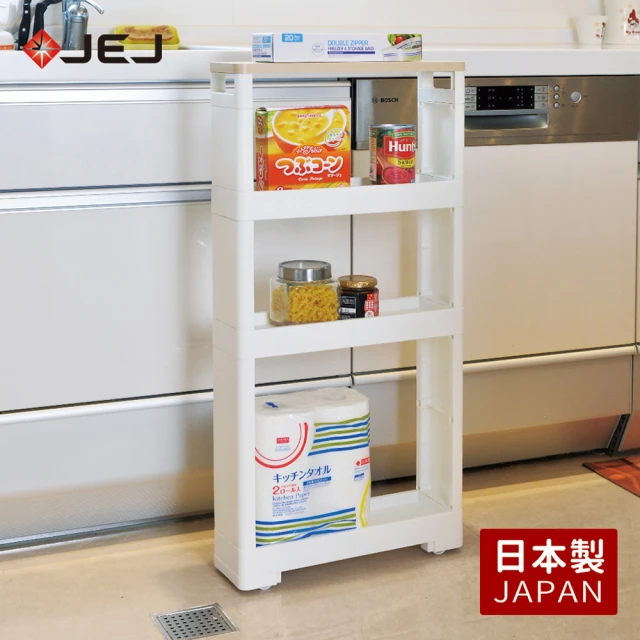 【日本JEJ】日本製 移動式木質頂板收納-12CM寬(儲存 置物 儲物 收納)