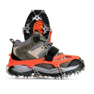 【May Shop】戶外18齒430不銹鋼冰爪焊接雪地徒步登山鞋釘攀十八齒冰防滑鞋套