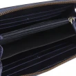 【Paul Walker】原皮系列植鞣皮革8卡單拉鍊零錢袋長夾(藍色)