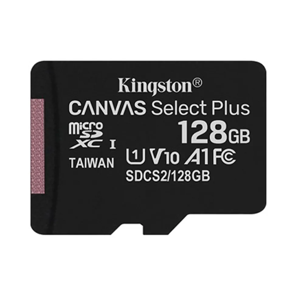 【Kingston 金士頓】128GB 100MB/s microSDXC UHS-I U1 A1 V10  記憶卡(SDCS2/128GB 平輸)