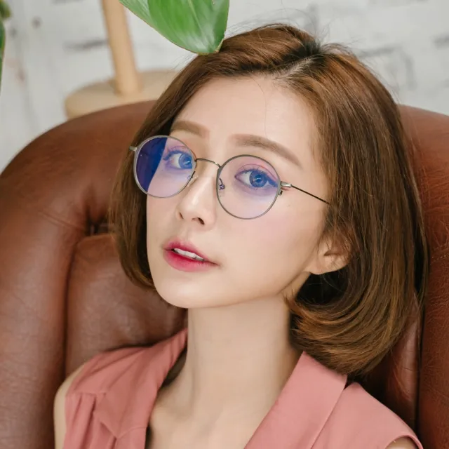 【ALEGANT】莫內的印象光影(日本設計純灰輕量鈦金屬質感圓框UV400濾藍光眼鏡)