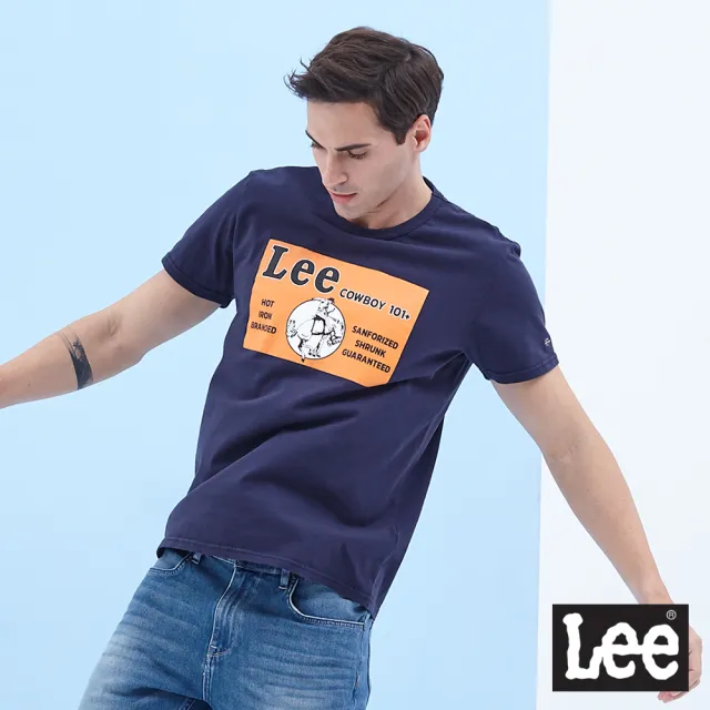 【Lee】出清品-男裝 短袖T恤 / COWBOY 丈青 標準版型 / 101+ 系列(LL20014166T)