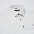 【ROBERTA 諾貝達】台灣製 合身版 不易起皺 速乾條紋短袖襯衫(灰白)