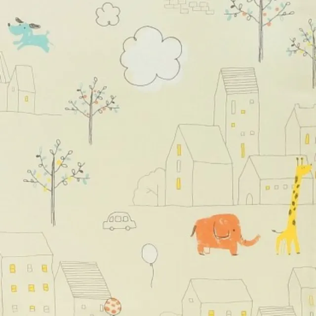 【特力屋】動物樂園印花抗菌門簾 90x90cm