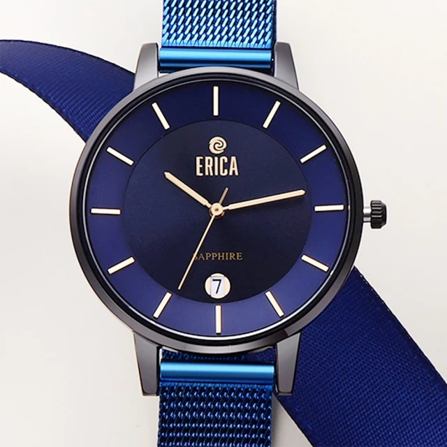 【ERICA】藍魅女神米蘭不鏽鋼腕錶/藍(ER-18-SLS)