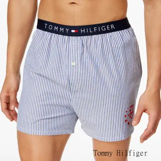 【Tommy Hilfiger】男時尚舒適藍條紋鈕扣平口內著-網(預購)