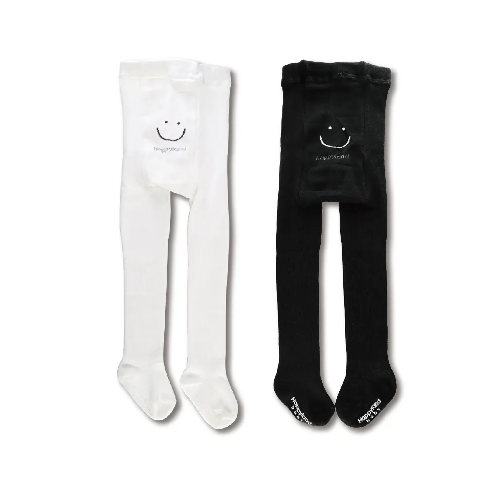 【韓國 HAPPYLAND】童褲襪 微笑素色褲襪(長筒襪 保暖襪  兒童褲襪)