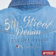 【5th STREET】女牛仔小短袖連身短褲-中古藍