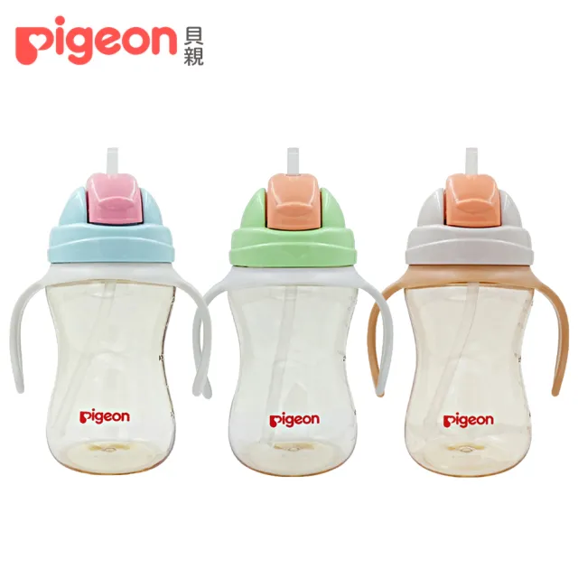 【Pigeon 貝親】雙握把PPSU大容量吸管杯400ml(3色)