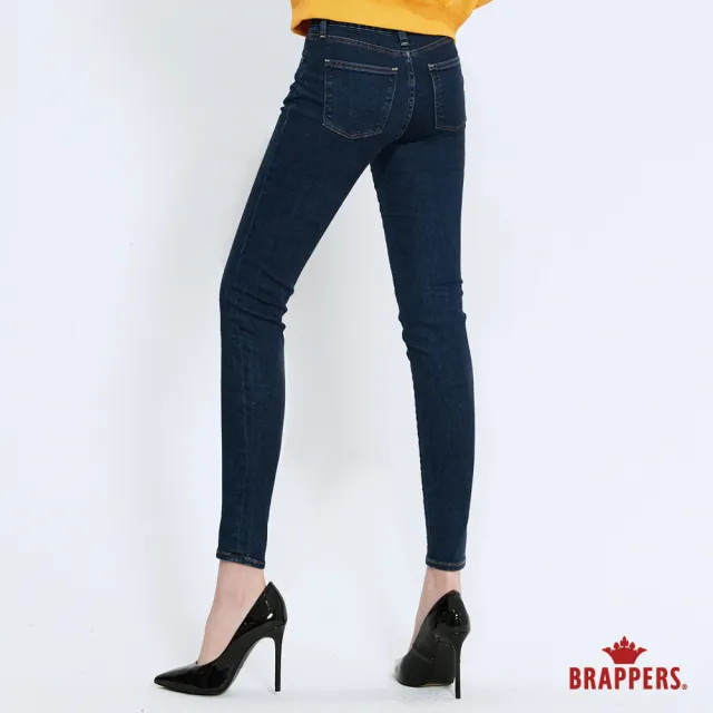 【BRAPPERS】女款 新美腳Royal 系列-中低腰彈性鬆緊帶窄管褲(藍)