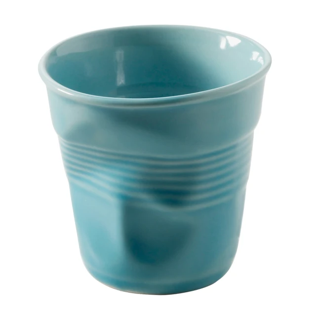 【REVOL】法國 REVOL FRO 藍色陶瓷皺折杯 80cc