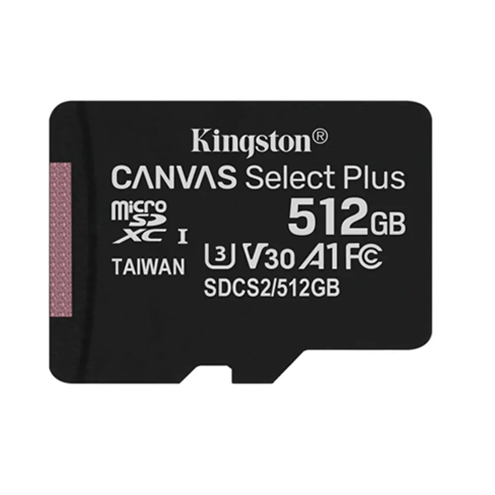 【Kingston 金士頓】512GB 100MB/s microSDXC UHS-I U3 A1 V30  記憶卡(SDCS2/512GB 平輸)