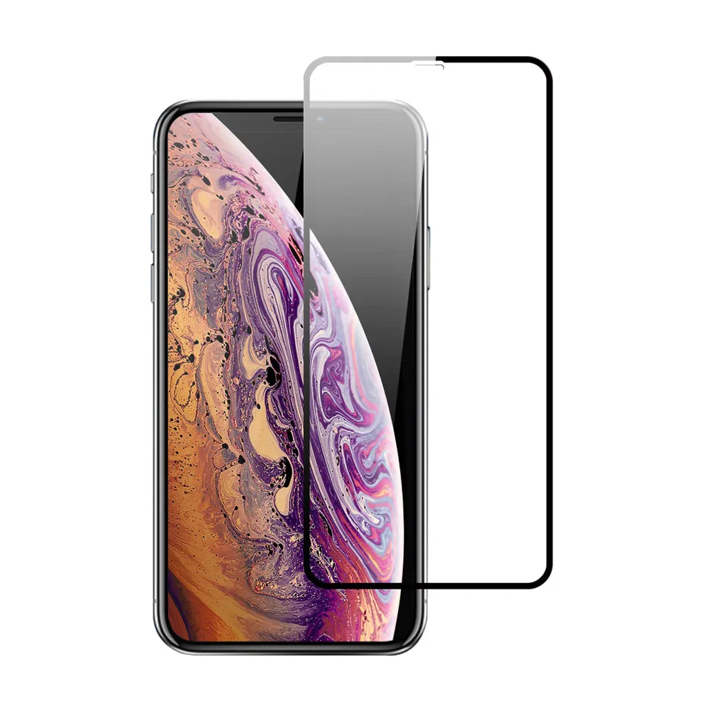 iPhoneXSMax 滿版電鍍鋼化膜手機9H保護貼(XSMax保護貼 XSMax鋼化膜)