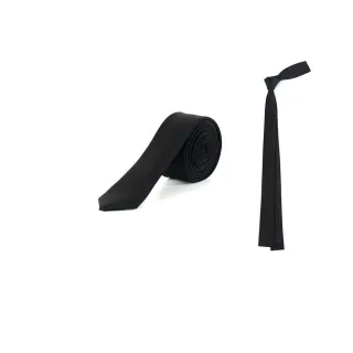 【拉福】極細3.5cm黑超窄版領帶手打領帶-手打(平頭款)