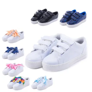 【KissXXX】MIT職人手作設計款多種穿法經典漆皮防潑水厚底休閒鞋(白)