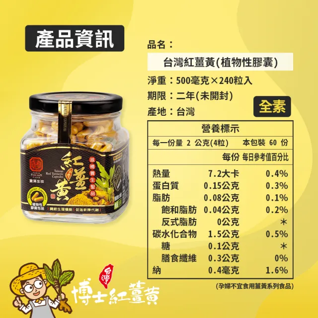 【豐滿生技】博士紅薑黃粉膠囊240粒×3罐