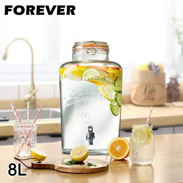 【日本FOREVER】派對專用玻璃果汁飲料桶(8L)