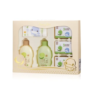 【KU.KU. 酷咕鴨】酪梨燕麥嬰兒沐浴禮盒8件組(彌月禮盒)