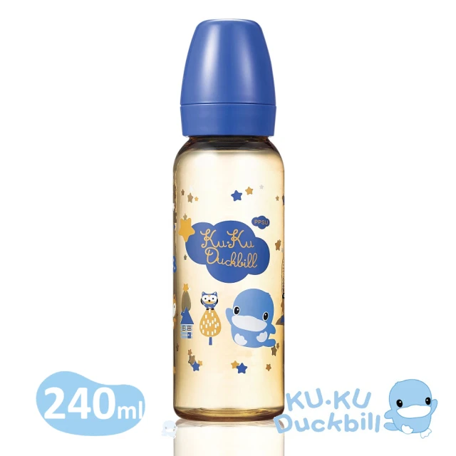 【KU.KU. 酷咕鴨】星燦PPSU標準奶瓶240ml(藍奇星空/紫幻銀河)