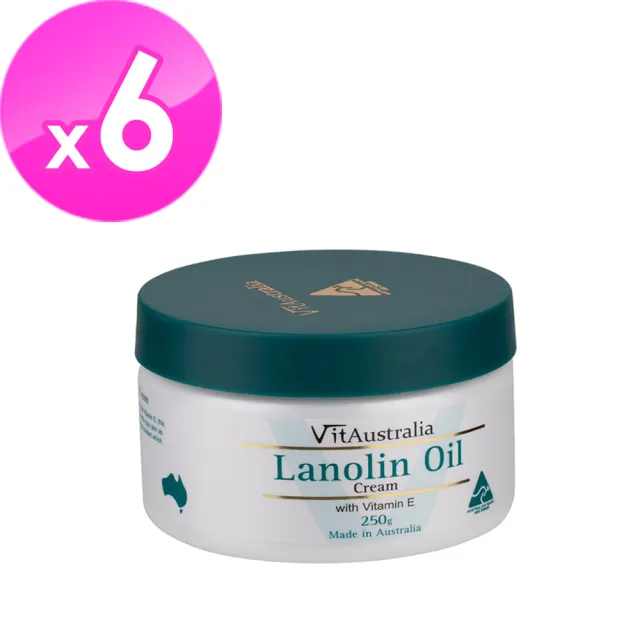 【Natures Care】VitAustralia 綿羊油滋潤霜含維他命E(6 入組 250g/罐)