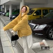 【JILLI-KO】時尚保暖立領加厚羽絨棉連帽外套-L/XL(黃/杏/黑)
