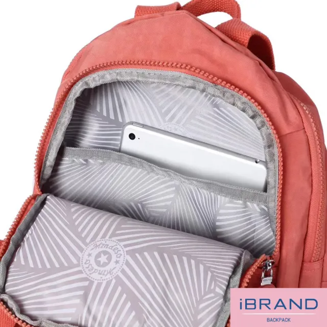 【iBrand】雙11 輕盈防潑水素色大口袋尼龍後背包(防水包 寶藍色)
