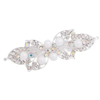 【Jpqueen】氣質約會珍珠花朵蝴蝶鋯石彈簧髮夾(5款可選)