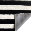 【山德力】凱伊地毯200X290cm黑白紋(長毛 溫暖)