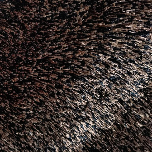 【山德力】歐密地毯 - 黑金 70x140cm(地毯 多色 溫暖 素色 長毛 生活美學)