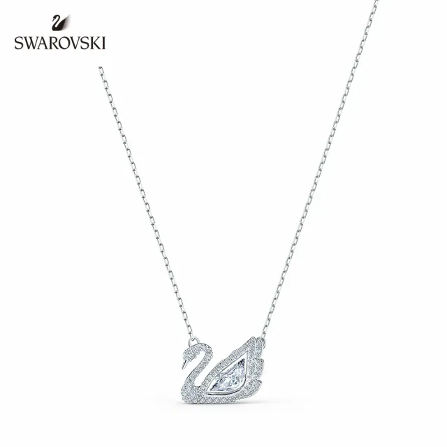 【SWAROVSKI 官方直營】Swan 項鏈 天鵝 白色 鍍白金色