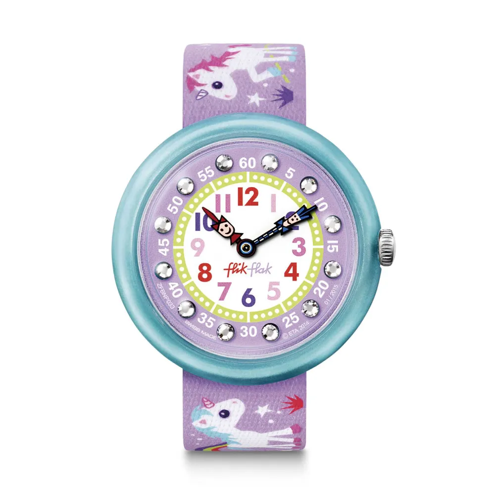 【Flik Flak】兒童手錶 魔法獨角獸 MAGICAL UNICORNS 兒童錶 編織錶帶 瑞士錶 錶(31.85mm)