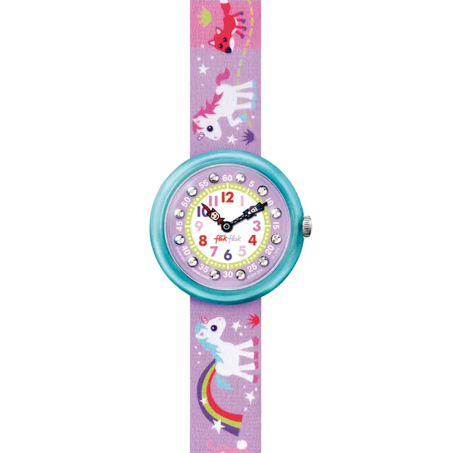 【Flik Flak】兒童手錶 魔法獨角獸 MAGICAL UNICORNS 兒童錶 編織錶帶 瑞士錶 錶(31.85mm)