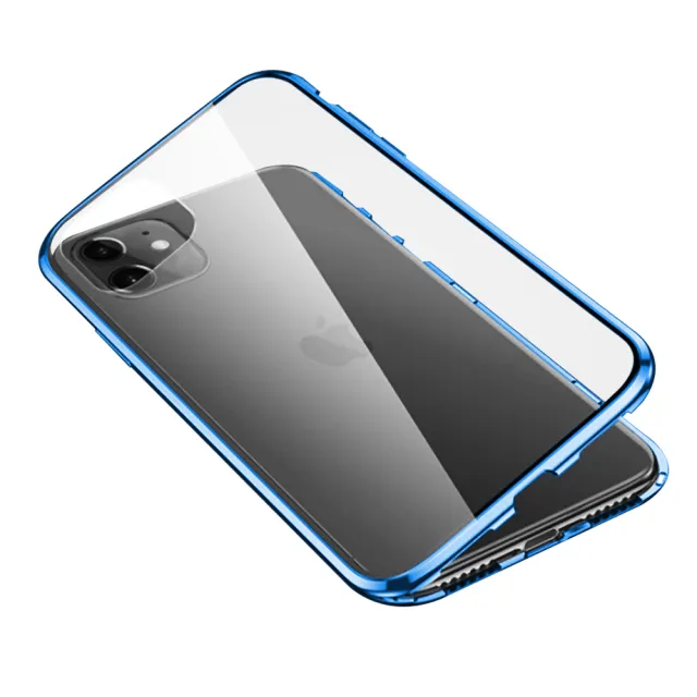 iPhone11 手機保護殼金屬全包覆磁吸雙面玻璃款(iPhone11保護殼  iPhone11手機殼)
