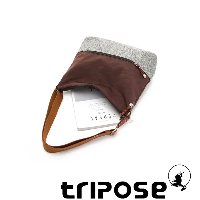 【tripose】漫遊系列岩紋輕巧側肩背包(可可咖)