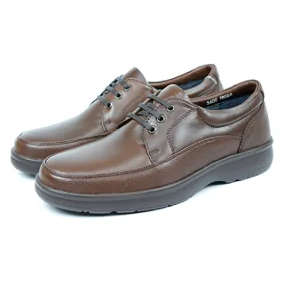 【Golf】舒適輕量頂級牛皮綁帶氣墊休閒皮鞋(棕色 GF3402-BR)