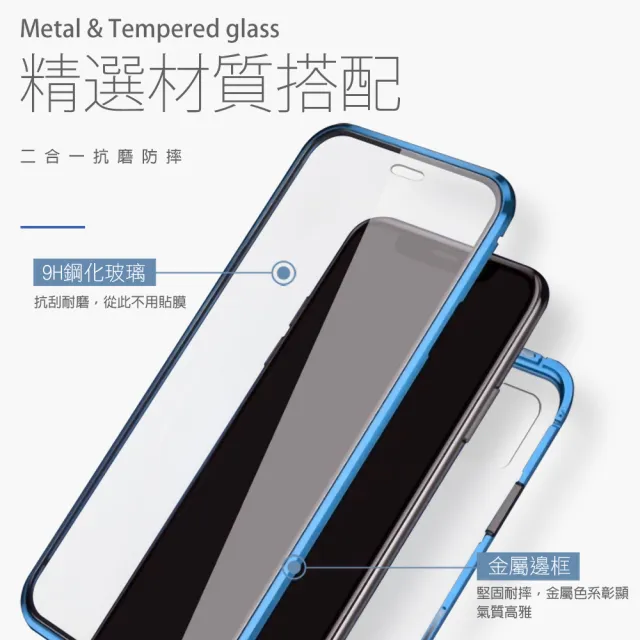 iPhone11 全包覆雙面玻璃磁吸殼防摔手機保護殼(iPhone11保護殼  iPhone11手機殼)