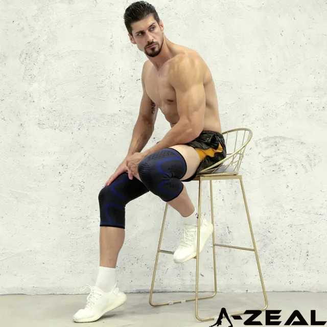 【A-ZEAL】專業運動高彈力透氣防滑護膝(立體編織保暖透氣SP7096-買1支送1支-速到)