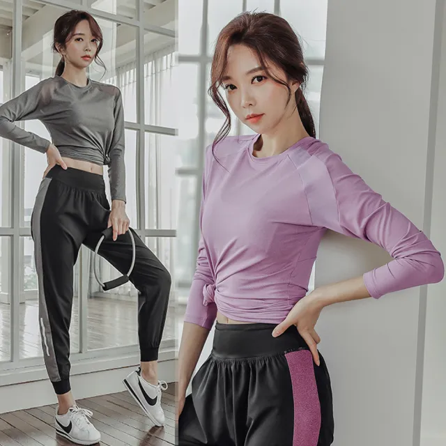 【BODYAIR】任2入 性感美背肩拼紗長袖上衣(瑜珈.慢跑.運動.健身.透氣.舞蹈.運動服)