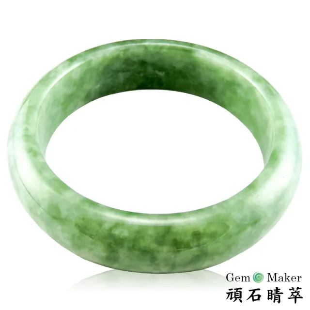 【GemMaker 頑石睛萃】豆種全青天然翡翠手鐲(17.2mm)