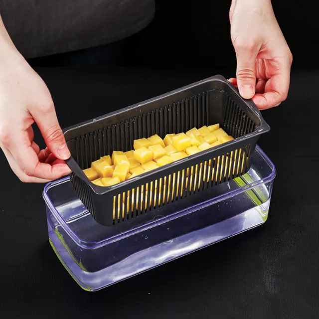 【PUSH!】廚房用品多功能切壓丁切條濾蛋清馬鈴薯絲手壓切菜器(D191-1)