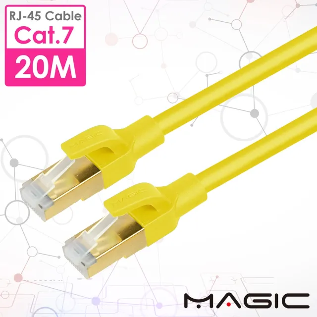 【MAGIC】Cat.7 SFTP圓線 26AWG光纖超高速網路線-20M(專利折不斷接頭)