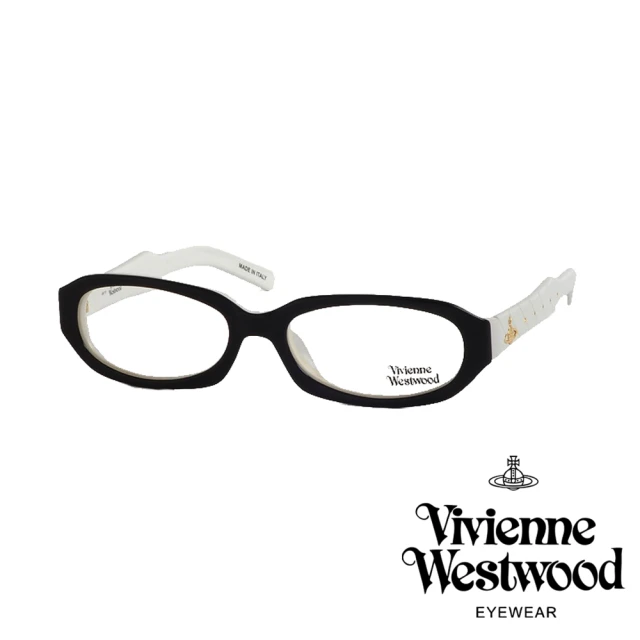 【Vivienne Westwood】英倫時尚菱格紋光學眼鏡(白/黑 VW205_04)