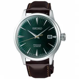 【SEIKO 精工】Presage 調酒師紳士風範機械錶-咖啡x綠/40.5mm(SRPD37J1/4R35-01T0M)