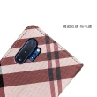 Aguchi 亞古奇 Samsung Galaxy Note 10+ 6.8吋 英倫格紋氣質手機皮套 側掀磁扣支架式皮套 限量發行