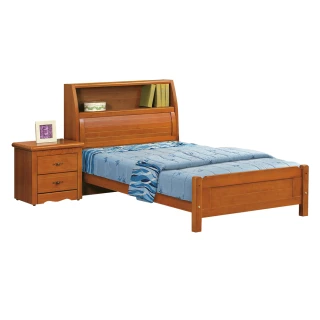 【柏蒂家居】艾莉雅3.5尺實木單人房間組-三件組(床頭箱+床底+床頭櫃)