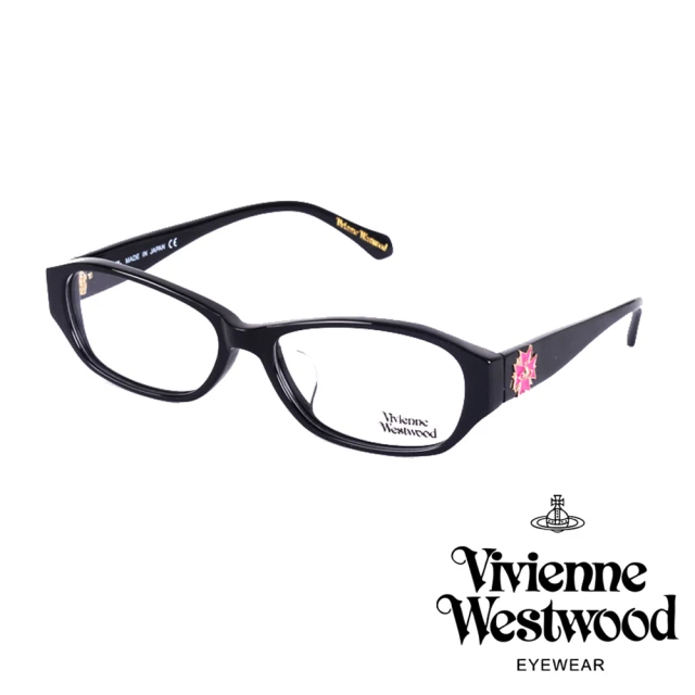 【Vivienne Westwood】龐克多邊形土星款光學鏡框(黑/粉 VW274_01)
