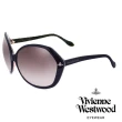 【Vivienne Westwood】英國經典大框格紋精緻星球太陽眼鏡(黯紫 VW731-04)