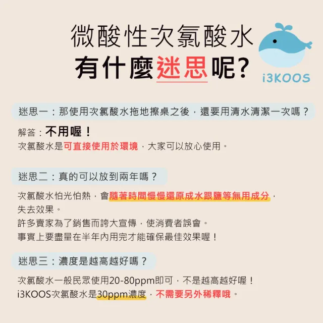 【i3KOOS】微酸性次氯酸水-家庭OK組