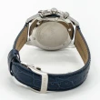 【SEIKO 精工】貴族風範三眼計時皮革腕錶/藍x銀框(SBTR019_JP)