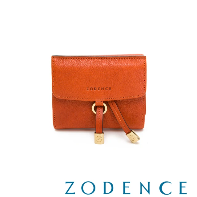 ZODENCE 佐登司 LIZ進口牛皮對開輕薄長夾(卡其) 